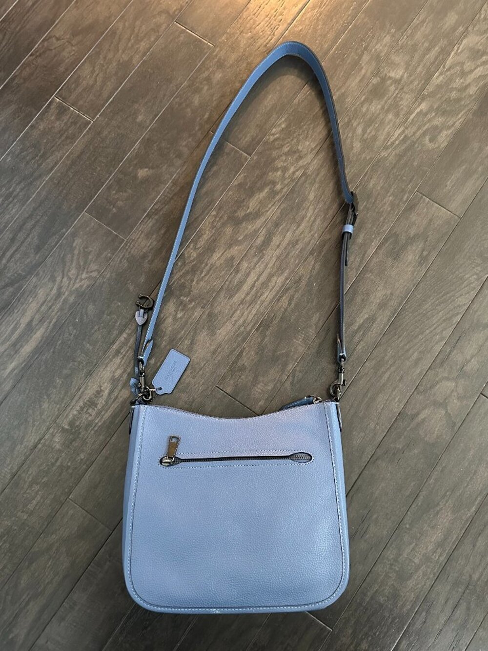 Coach Light Blue Pebbled Leather Chaise Crossbody Bag Style #B2279-C8483 - Picture 5 of 13